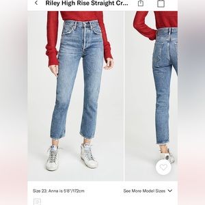 Agolde Riley High Rise Crop Jeans Size 25 Brand New